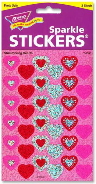 Shimmering Hearts Sparkle Stickers