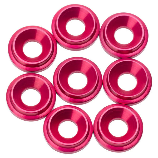 Aluminum Countersunk Washers, M3 (8), Hot Pink