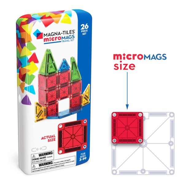 Magna-Tiles Micro MAGS 26 Piece Travel Set