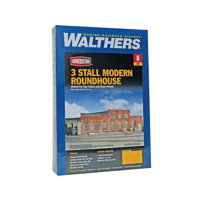 Walthers Cornerstone N 3-Stall Modern Roundhouse