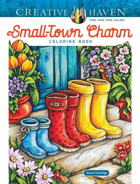 Creative Haven Small-Town Charm Coloring Book