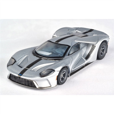 AFX Ford GT Sliver & Black Mega G+ HO Slot Car