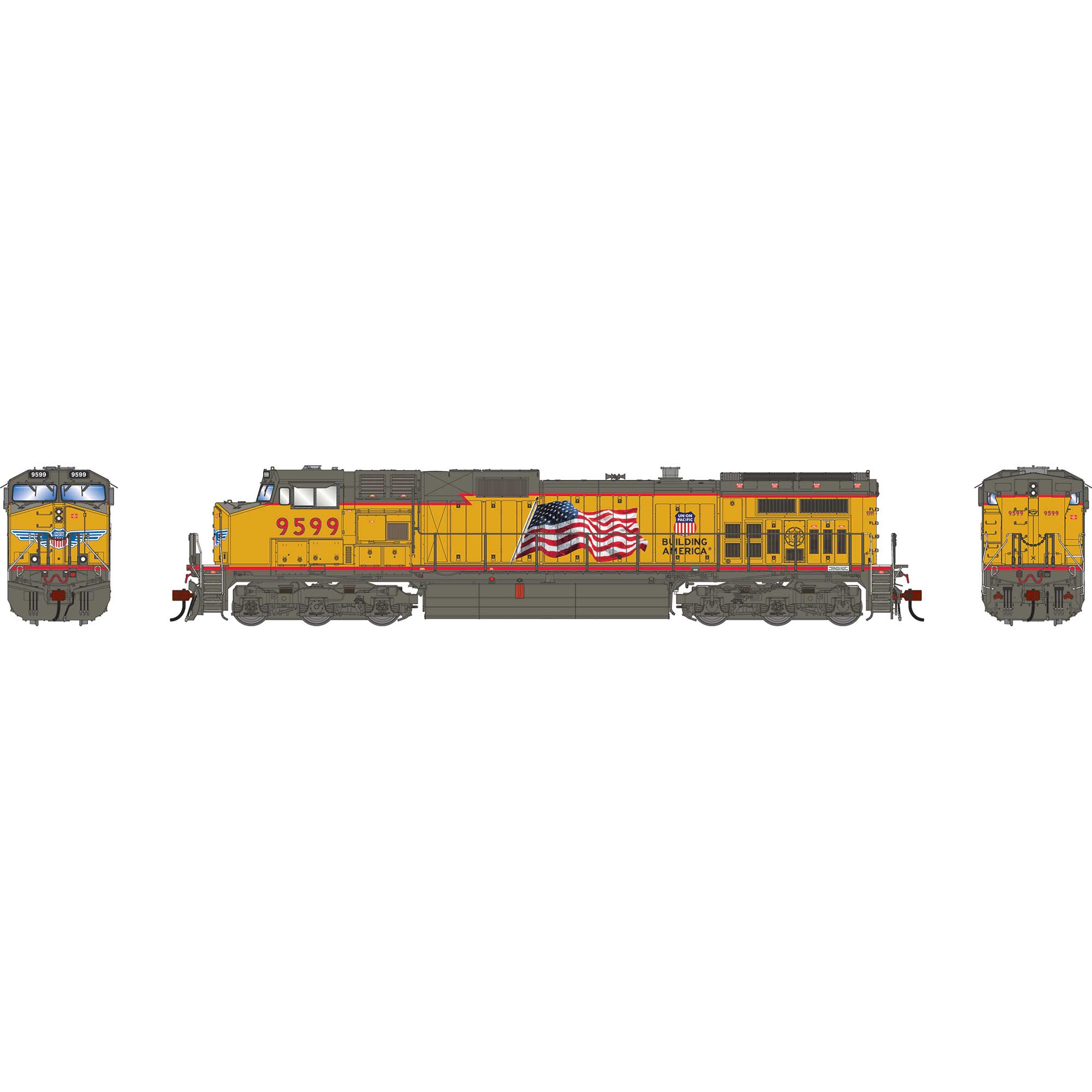 HO GE Dash 9-44CW Locomotive with DCC & Sound, UP #9599