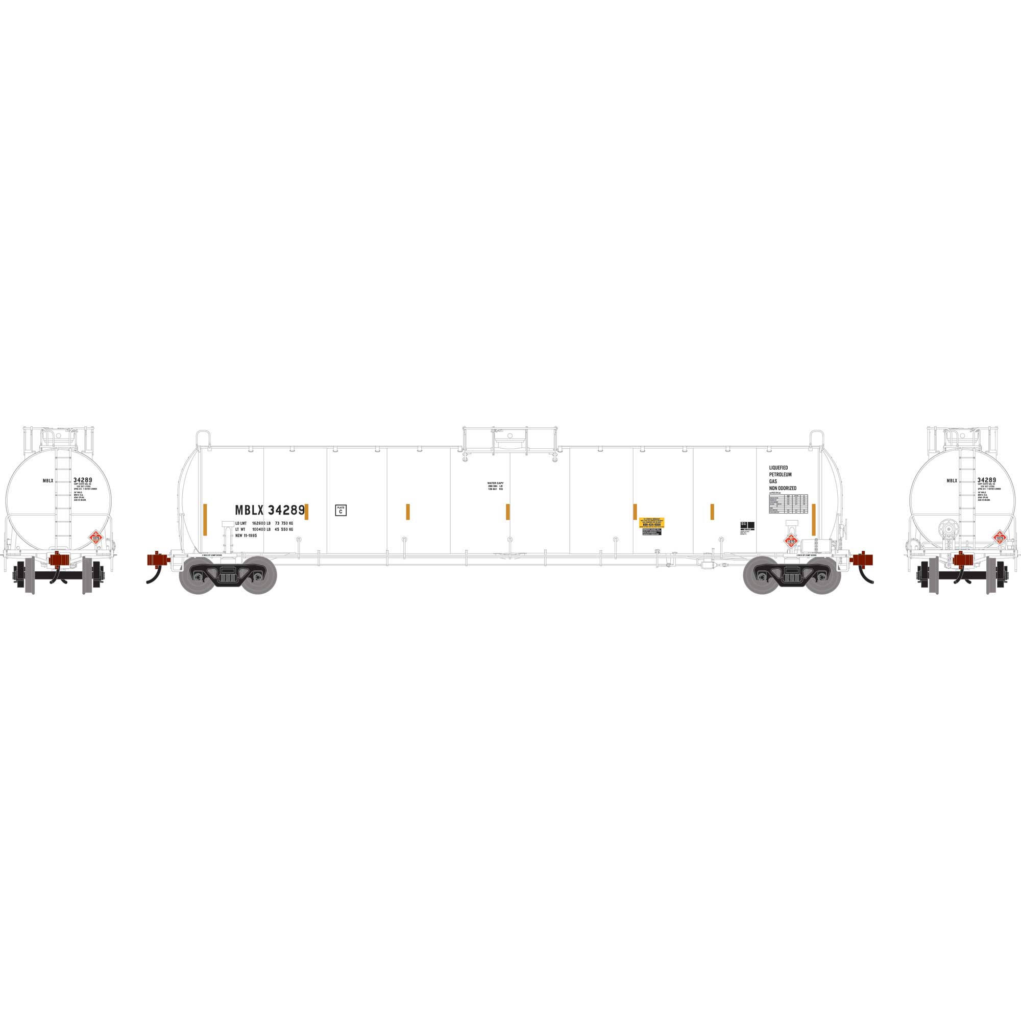 N UTC 33K LPG Tank Car- Early, MBLX #34289