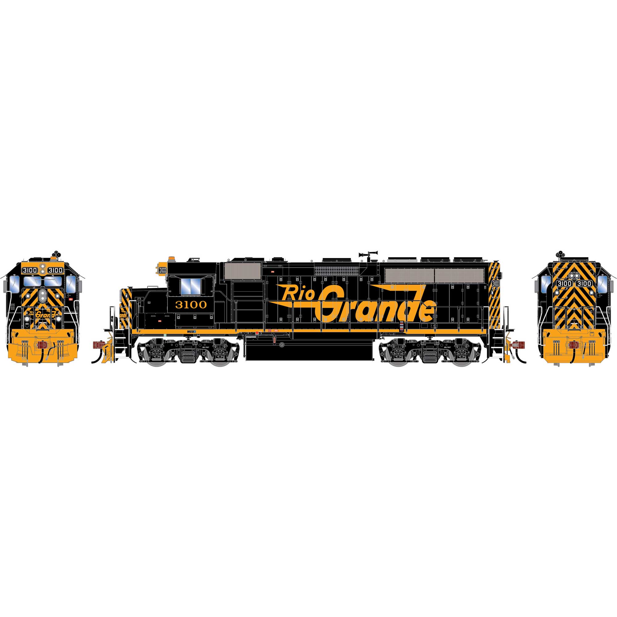 HO GP40-2 Locomotive, DRGW #3100