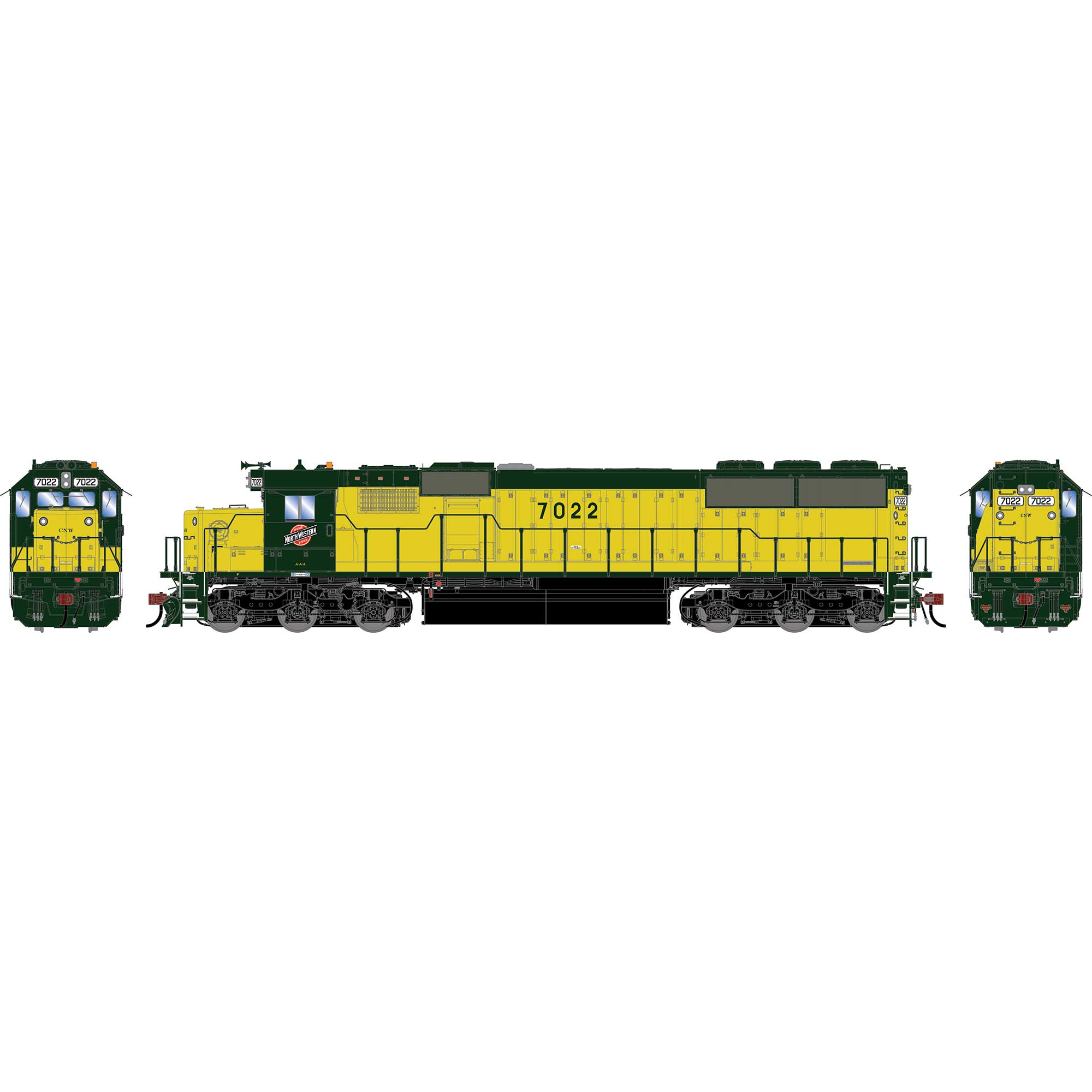 HO GEN SD50 Locomotive w/DCC & Sound, CNW #7022