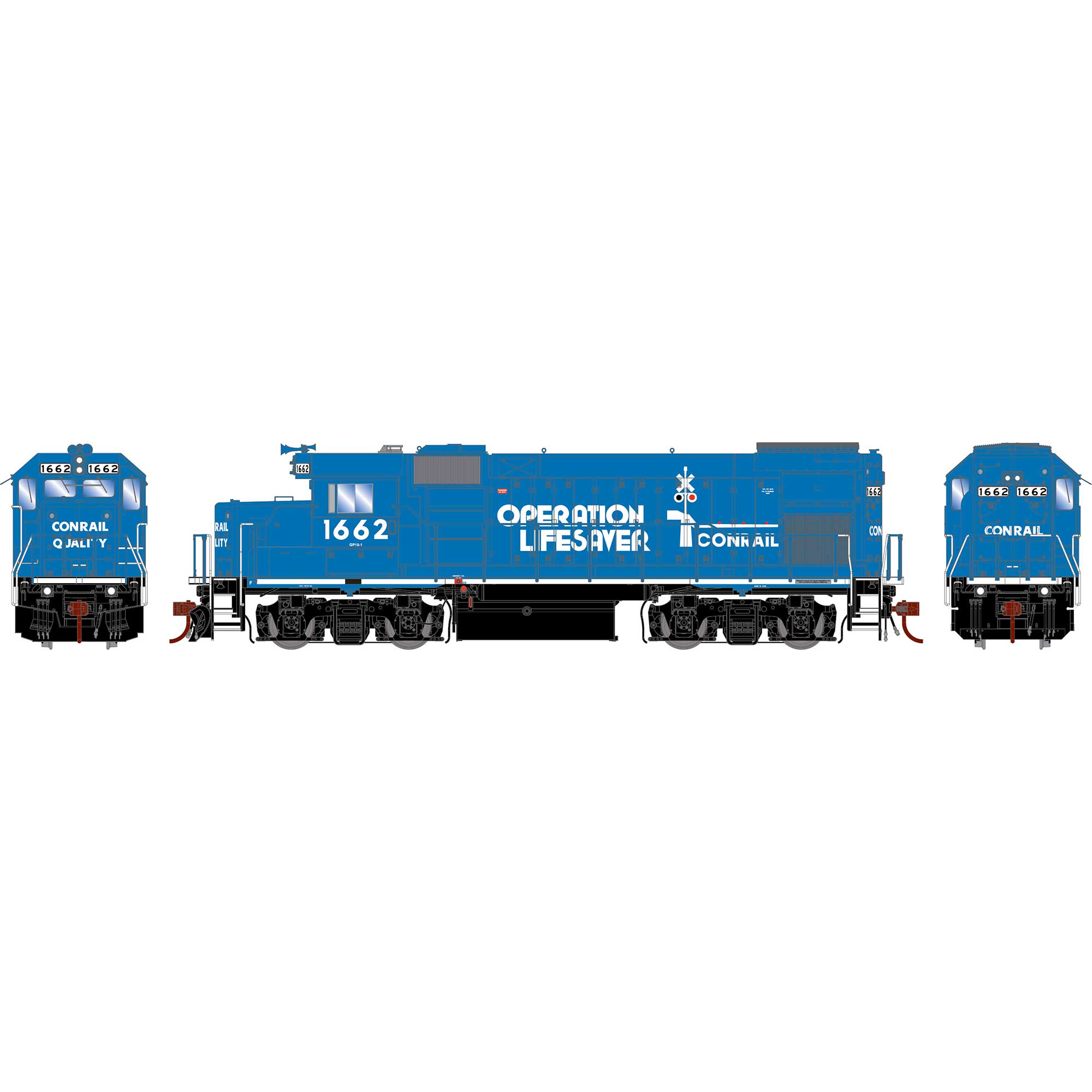 HO GP15-1 Locomotive, Conrail, Operation LifeSaver #1662