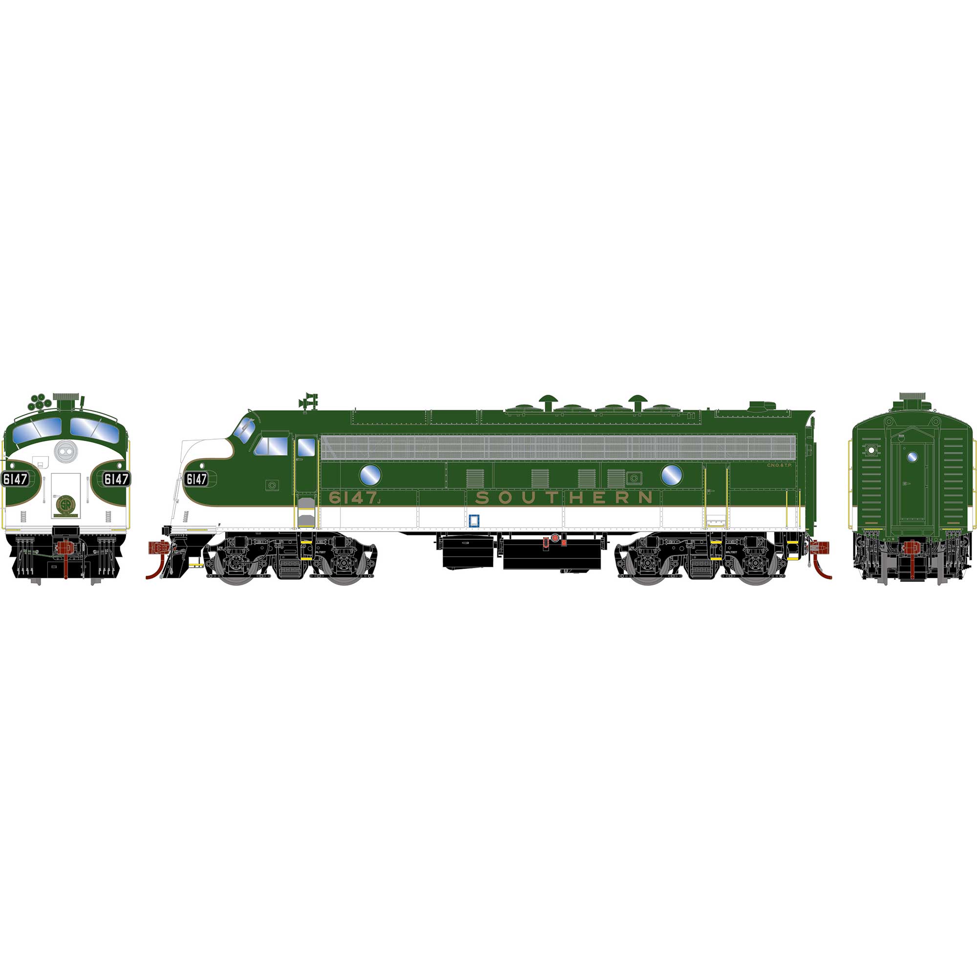 HO FP7 Locomotive with DCC & Sound, SOU #6147