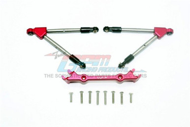 GPM Aluminum Front Tie Rods With Stabilizer For C Hub (Red)