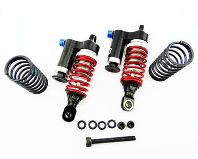 Hot Racing Black Aluminum Piggyback Adj. Rebound Shocks for 1/16 E-Revo, Slash, Rally, Summit