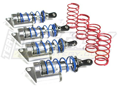 Integy MSR6 Piggyback Aluminum Shock Set (4) (Silver): Jato 2.5 & 3.3