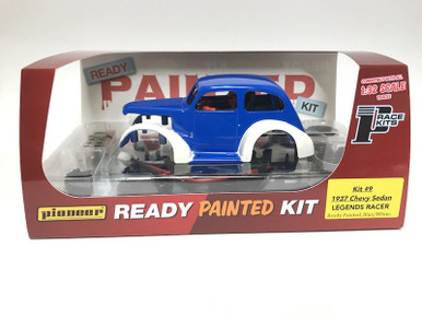 Pioneer 1937 Chevy Sedan Legends Racer ‘Ready Painted’ (Blue/White) Kit 1/32 Slot Car