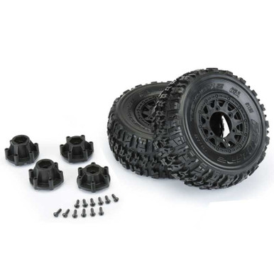 Pro-Line Trencher X SC Tires on Raid 6×30 Adjustable 12mm Hex Wheels for Slash 2WD & 4×4