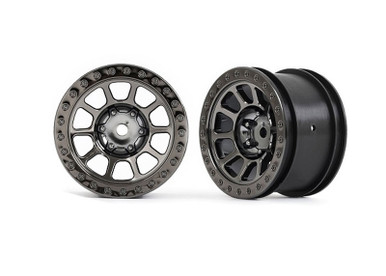 Traxxas Rear 2.2′ Black Chrome Wheels: Bandit