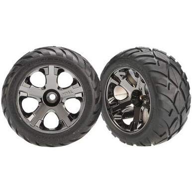 Traxxas Anaconda Tires w/All-Star Black Chrome Wheels for Nitro Front