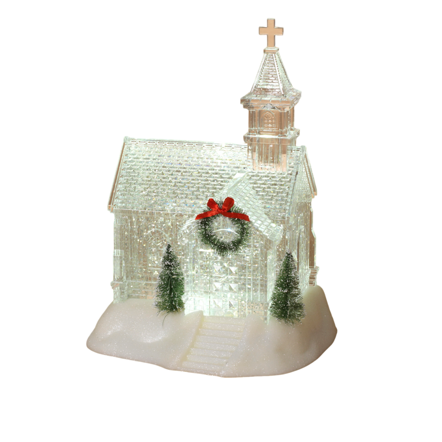 Lighted Church Waterglobe with Spinni…