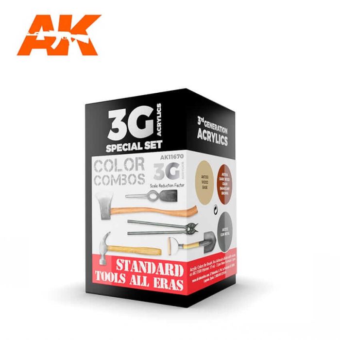 AK Interactive Standard Tools All Eras Combo 3G Acrylic Paint Set