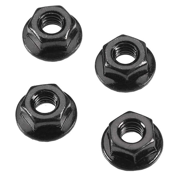 Serrated Flange Wheel Nut, 4mm