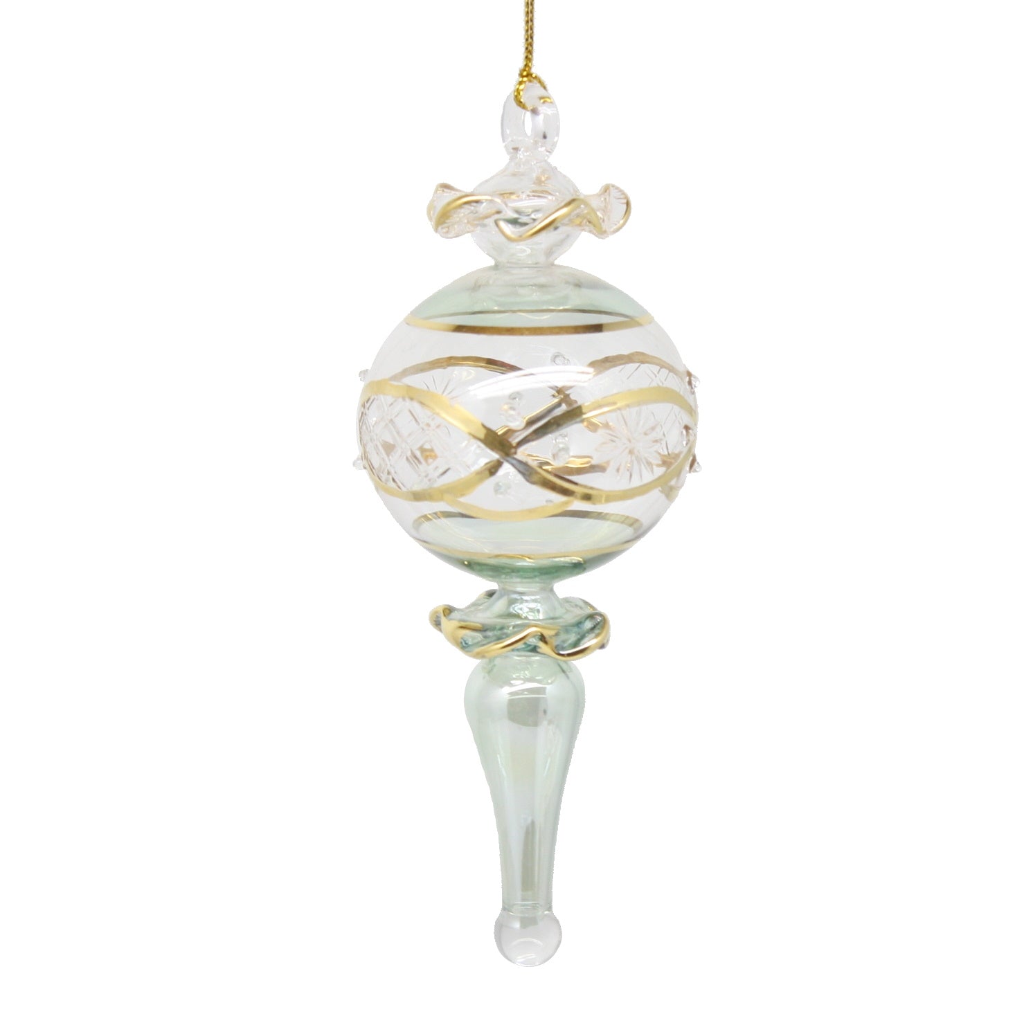 Gold Etched Ball and Spire – Green