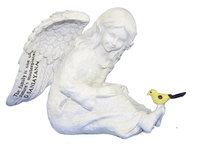 Cherub with Bird Garden Statue – Style D