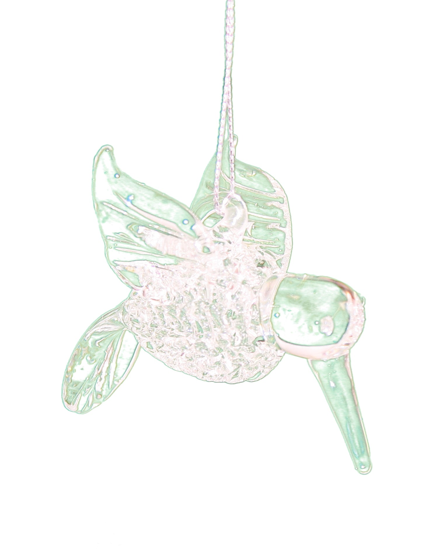 Spunglass Ornament – Clear Hummingbird