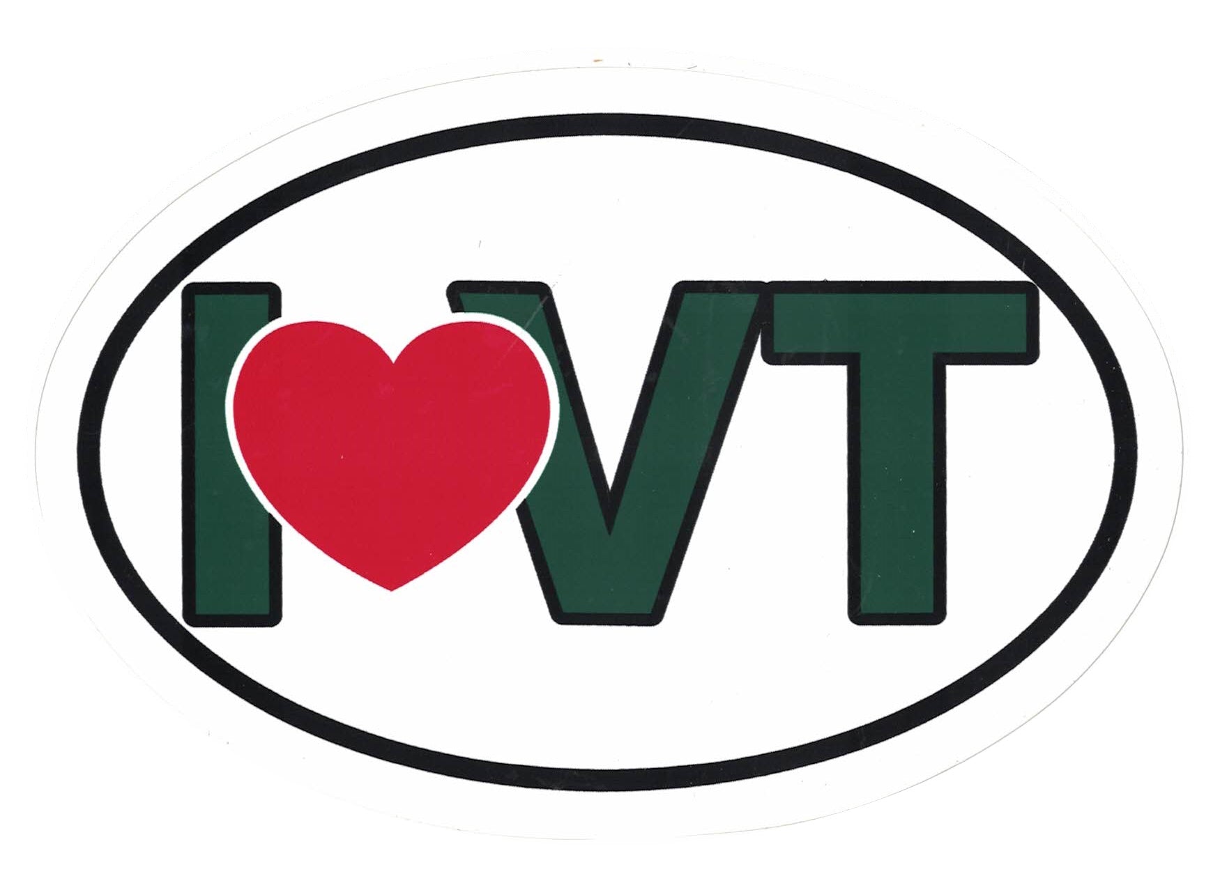 I ♥ VT – Large Vermont Euro Decal