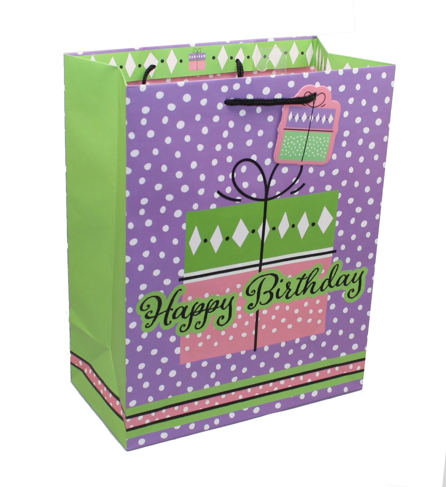 Purple Happy Birthday Present Gift Bag