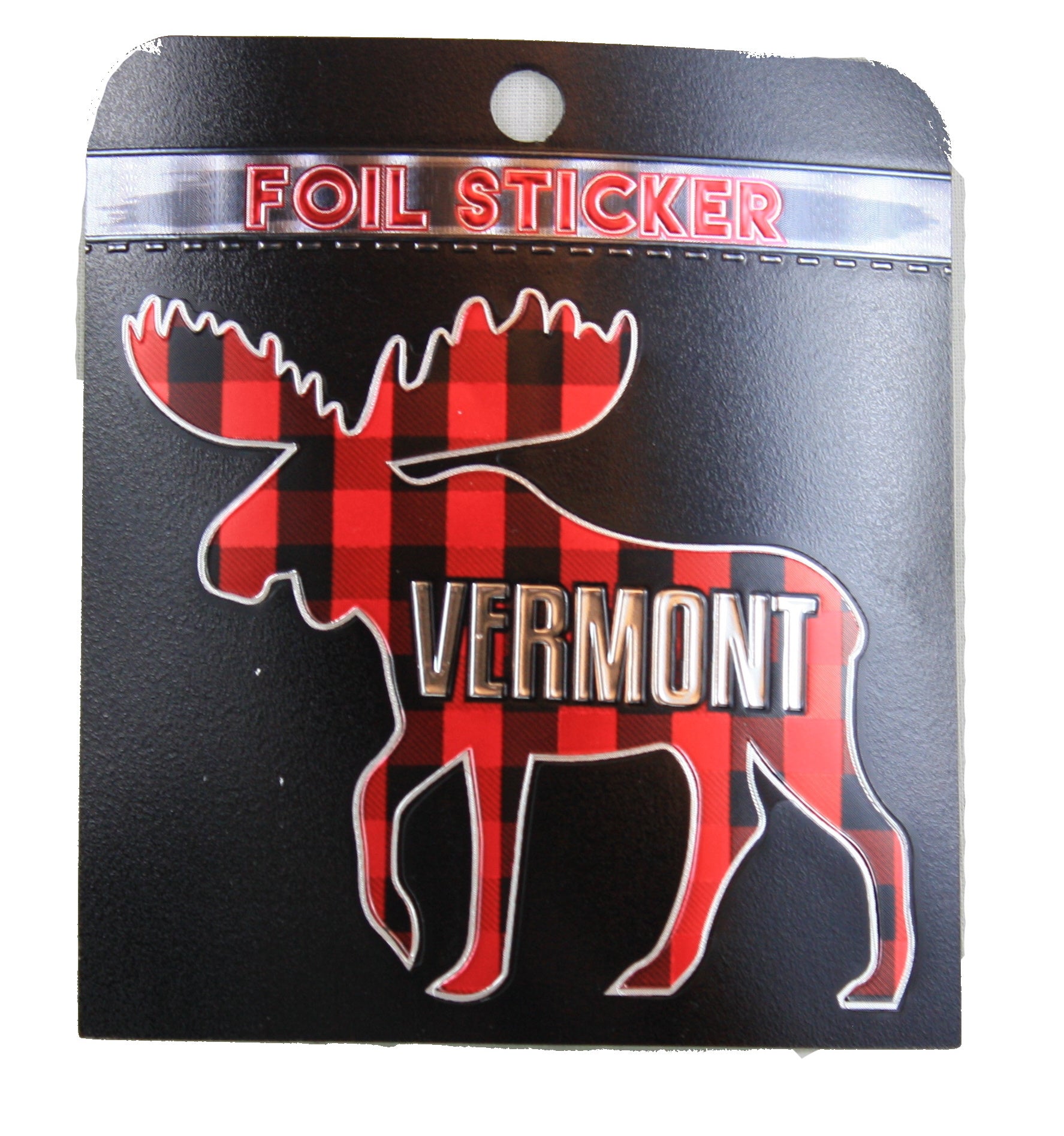 Plaid Moose Foil Sticker