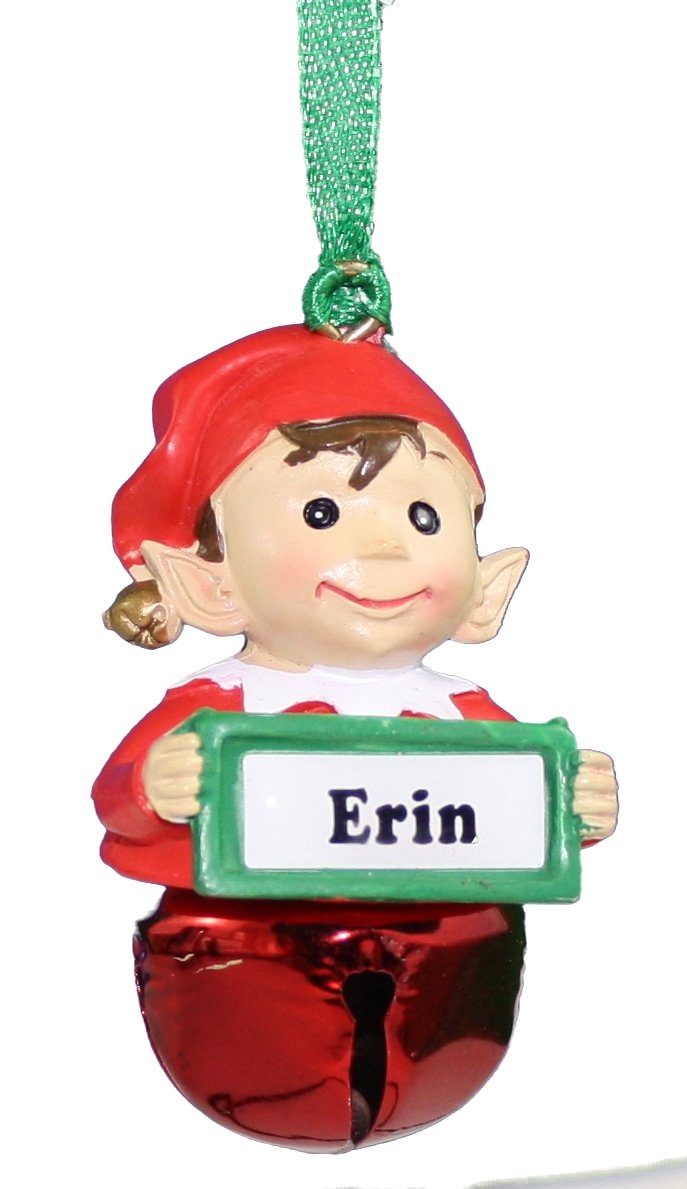 Elf Bell Ornament with Name – Erin