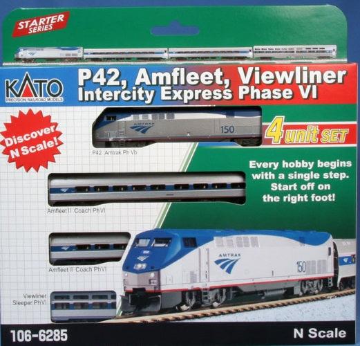 Kato 106-6285 N P42 Amfleet Viewliner Intercity Express Phase VI 4-Car Set