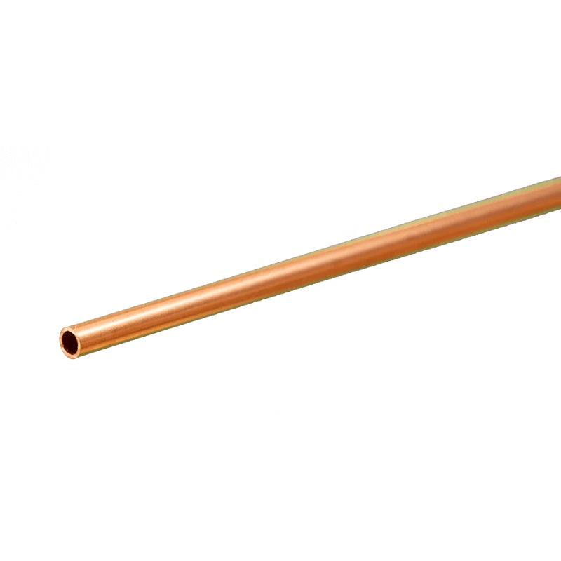 Round Copper Tube: 1/8″ OD x 0.014″ Wall x 12″ Long