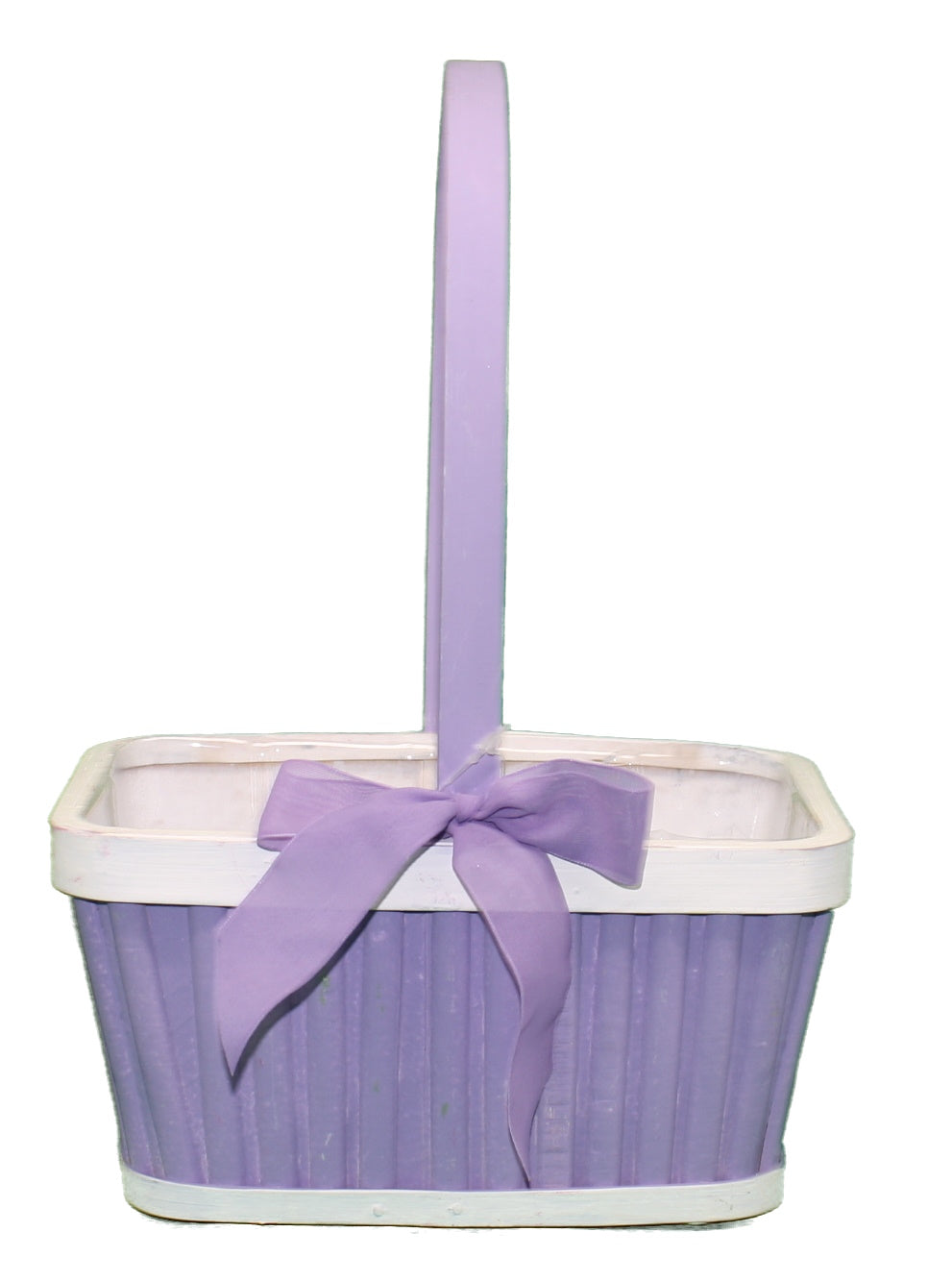 Purple Spring Wood Basket – Medium