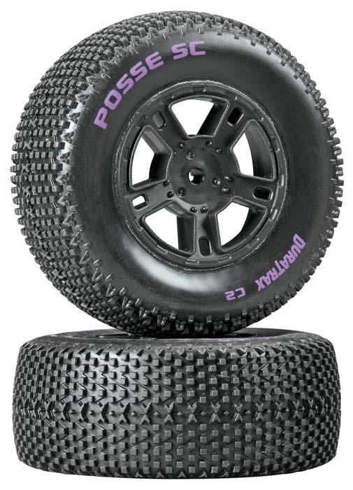 Duratrax DTXC3697 Posse SC C2 Mounted Rear Tires / Wheels (2) Associated SC10