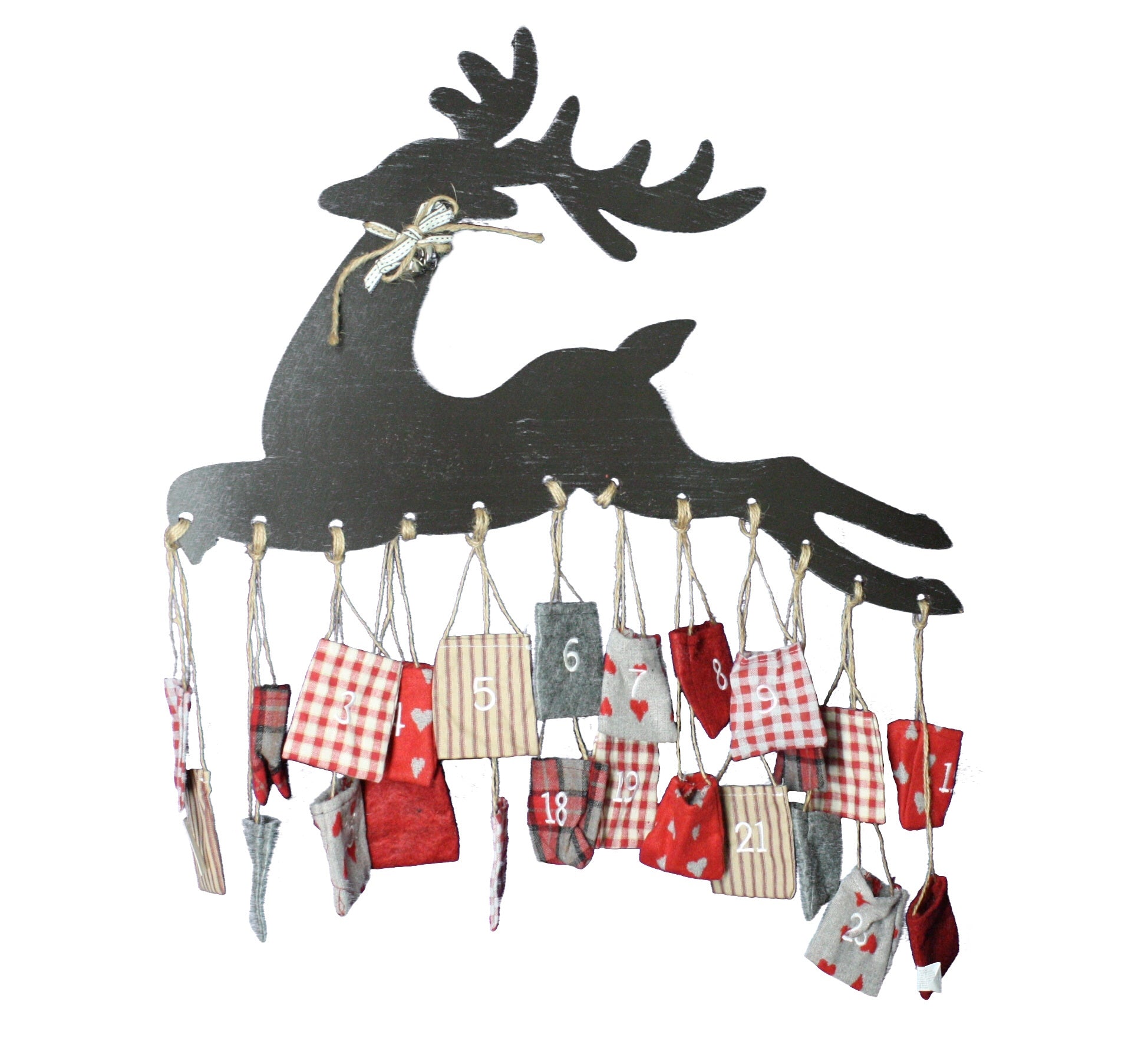 Wooden Reindeer with Fabric Pockets A…