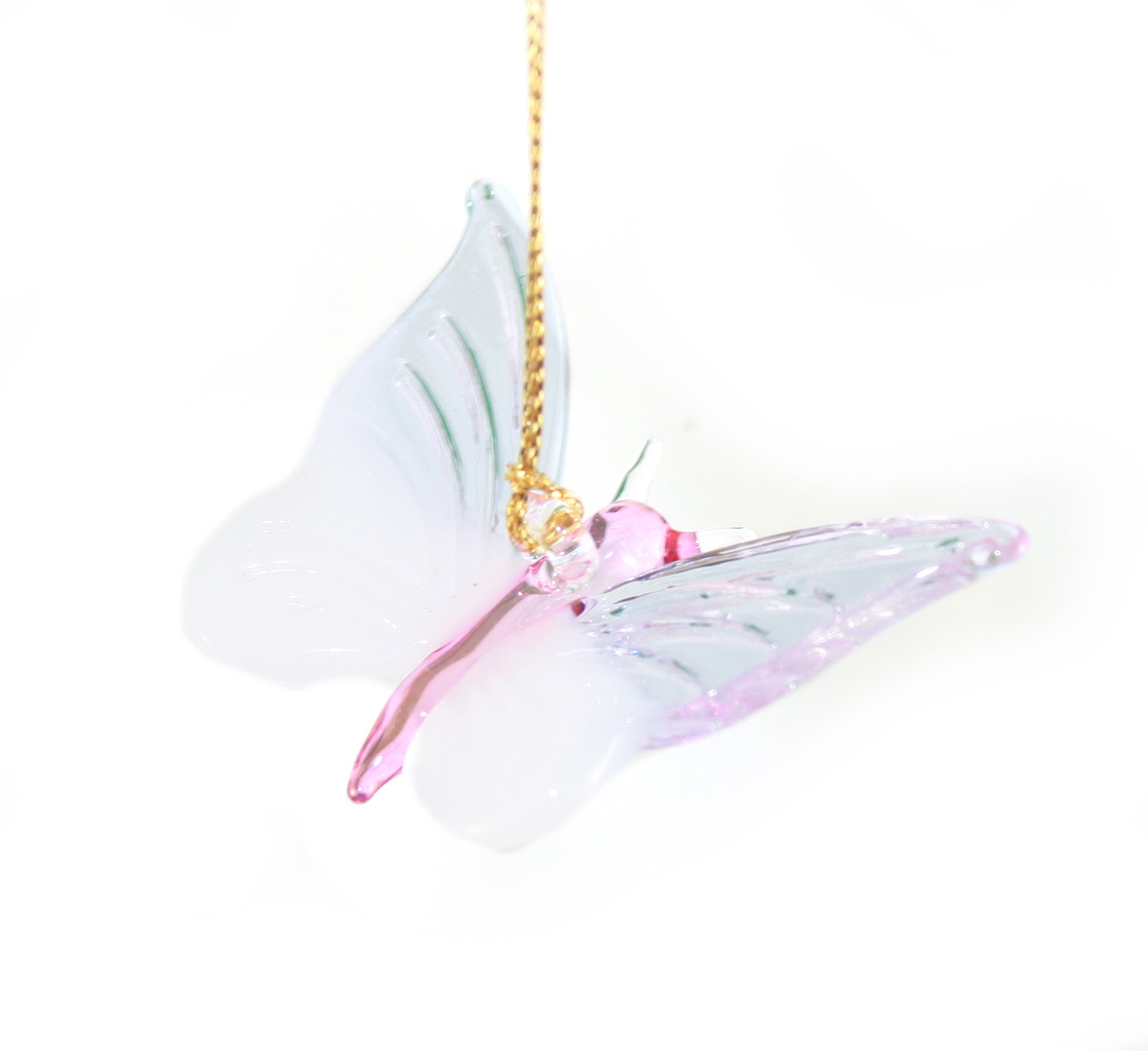 Blown Glass Butterfly Ornament – Purple