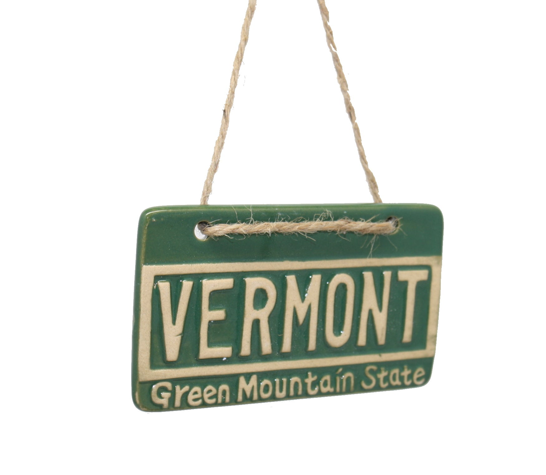 Vermont Pottery License Plate Ornament