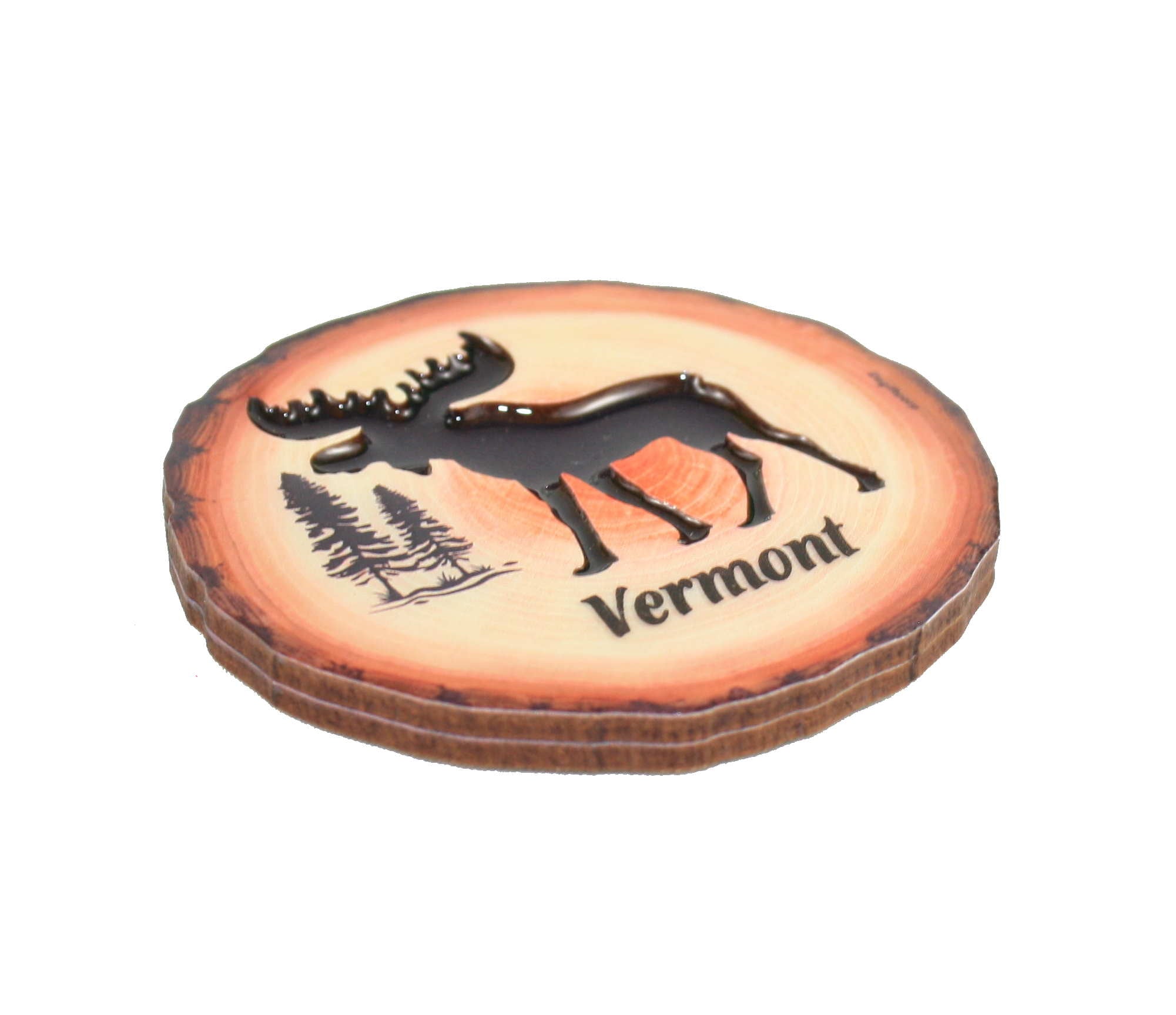 Tree Slice 3″ Magnet – Vermont Moose