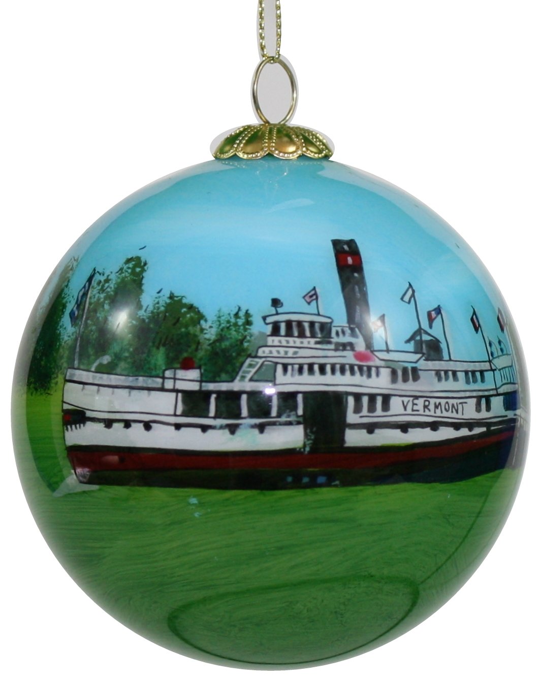 Hand Painted Glass Globe Ornament – S…