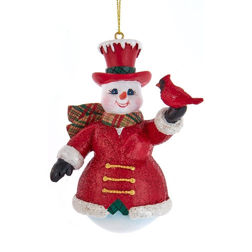 Tophat Snowman Ornament – Cardinal