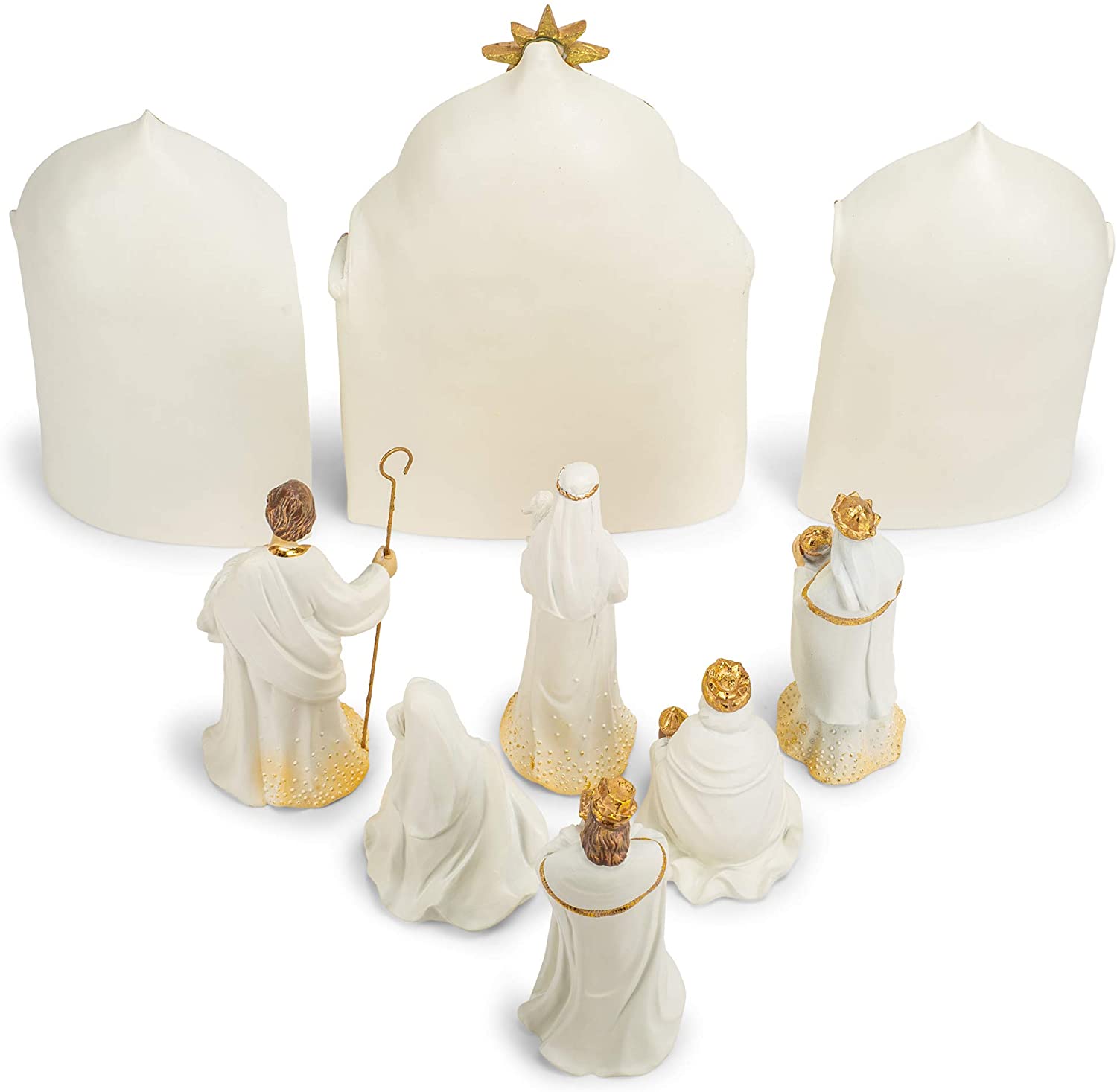 Nativity Gold Dot Ivory with Triptych…