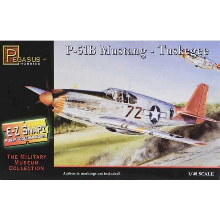 Pegasus 1/48 Snap P-51B Tuskegee Plastic Model Kit