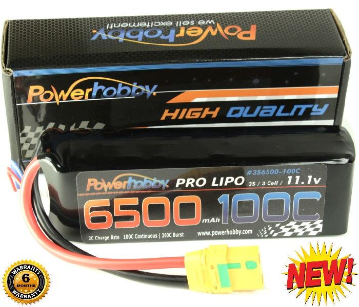 Powerhobby 3S 11.1V 6500mAh 100C Lipo Battery Pack w XT90 Connector Soft Case