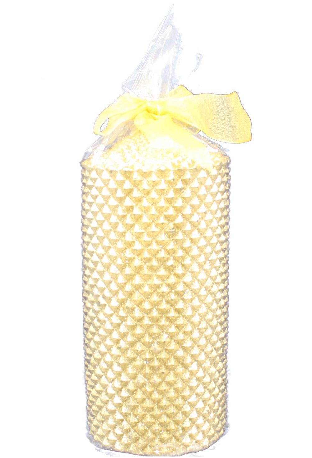 Golden Texture Candle With Glitter Ac…