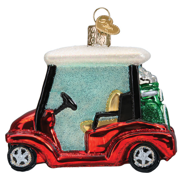 Golf Cart Glass Ornament