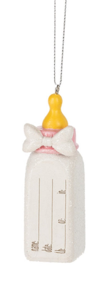 New Baby Bottle Ornament – Pink