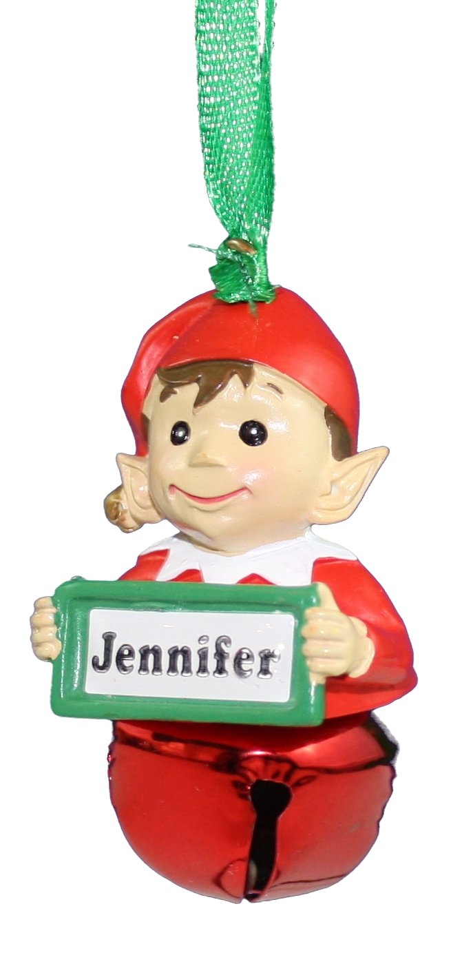 Elf Bell Ornament with Name – Jennifer