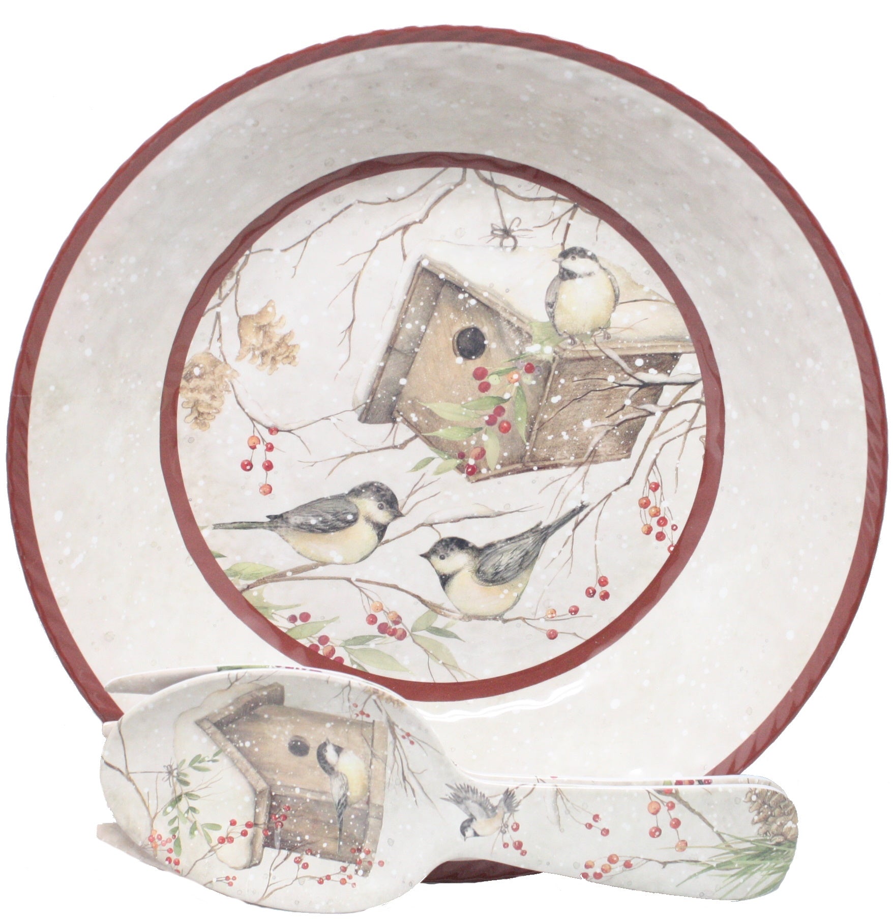 Chickadee 3-Piece Salad Bowl Set