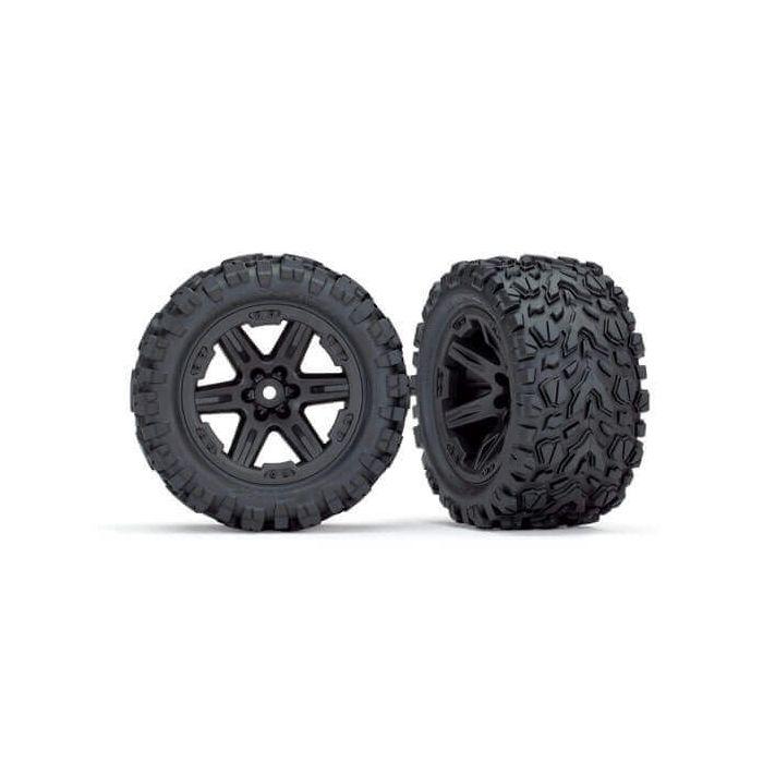 Traxxas Rustler 4×4 Mounted RXT Black Wheels / Talon Extreme Tires