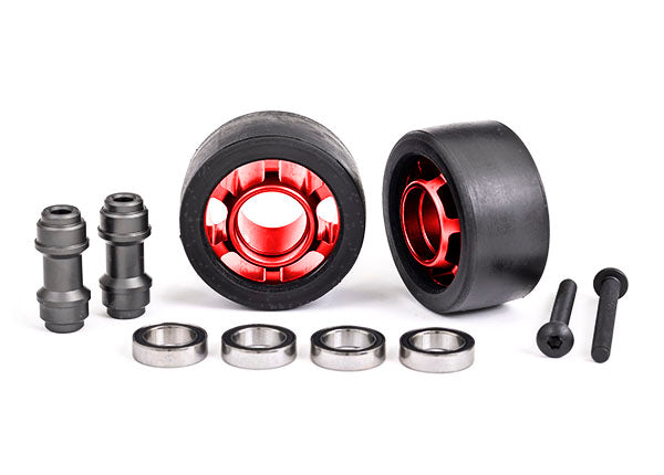 Wheels w/ Wheelie Bar, Axle & Bearings, Red