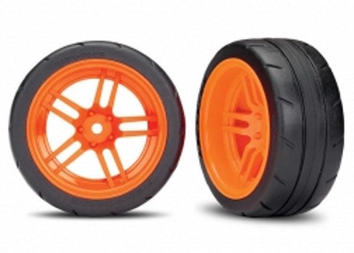 Traxxas 8374A 1.9″ Mounted Tires / Wheels Orange Rear 4-Tec Ford GT